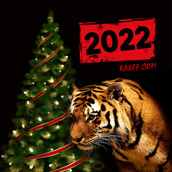 Happy new year 2022! Happy new year of the tiger! Postcard, picture!