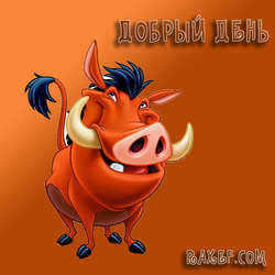 Postcard with Pumbaa! Good afternoon! A character from The Lion King! I wish everyone a good day, positive, great ...
