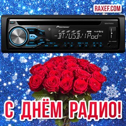 February 13! World Radio Day! Postcard! Picture!