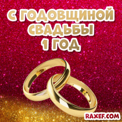 GIF with the first wedding anniversary! GIF for the wedding 1 year! Calico wedding! Animation! GIF!