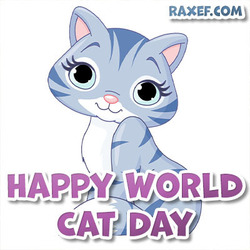 Happy cat day! Beautiful postcard in English!