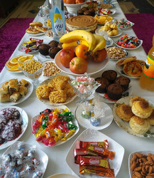 Eid al Adha! Picture! Postcard! Dastarkhan! Photo! A table with food!