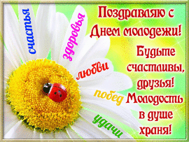 Beautiful and bright postcard for youth day! Animation, GIF, GIF!