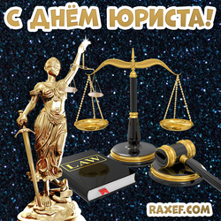 Postcard for the day of the lawyer! Picture to a lawyer! Themis, scales, scales, law, book!