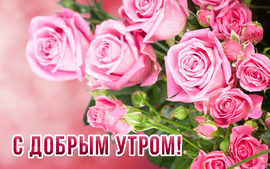 С добрым утром! Красивая открытка с розами!